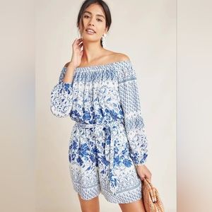 Anthropologie Clemente Off-The-Shoulder Playsuit, Size XS